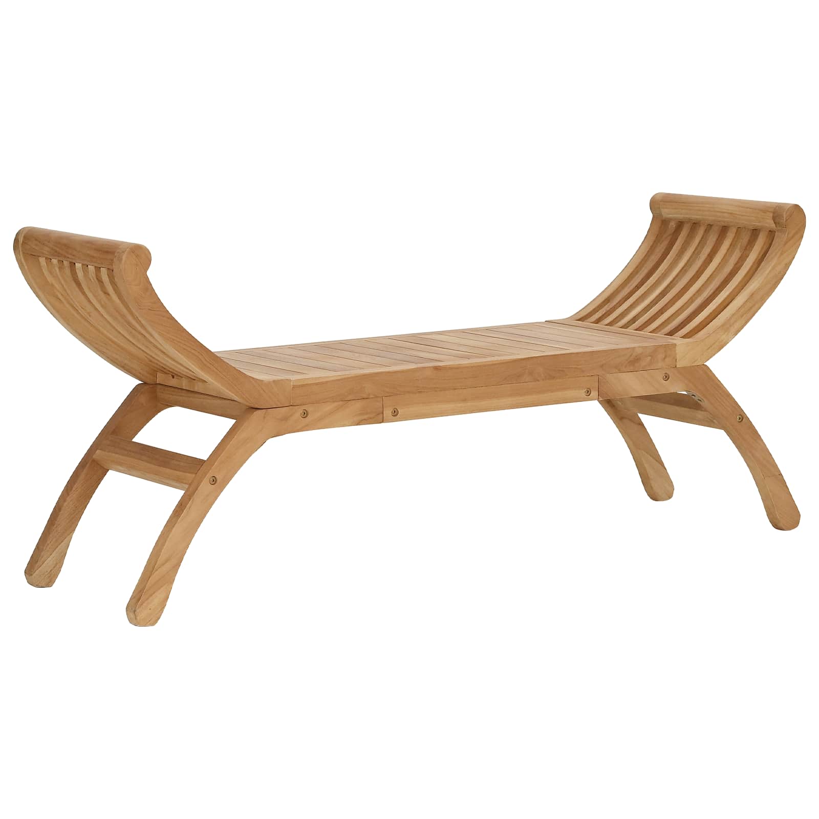 Παγκάκι κήπου 2 -Seater 126 cm Στερεό Ξύλο Τίκ Φυσικό - Pakobazaar