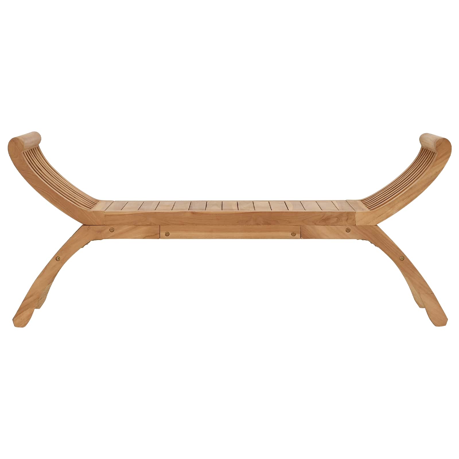 Παγκάκι κήπου 2 -Seater 126 cm Στερεό Ξύλο Τίκ Φυσικό - Pakobazaar