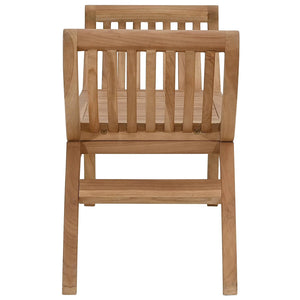 Παγκάκι κήπου 2 -Seater 126 cm Στερεό Ξύλο Τίκ Φυσικό - Pakobazaar