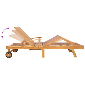 Ξαπλώστρα με Τραπέζι 2 pcs Καφέ 40 x 40 x 40 cm Στερεό Ξύλο Τίκ - Pakobazaar