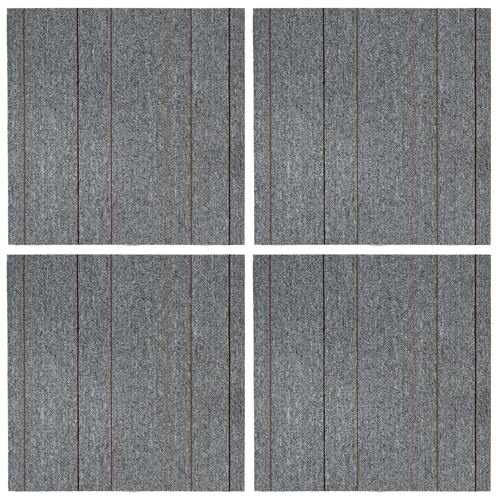 Πλακάκι Χαλιού Ανοιχτό γκρι με ρίγα 50 x 50 cm 4 pcs - Pakobazaar
