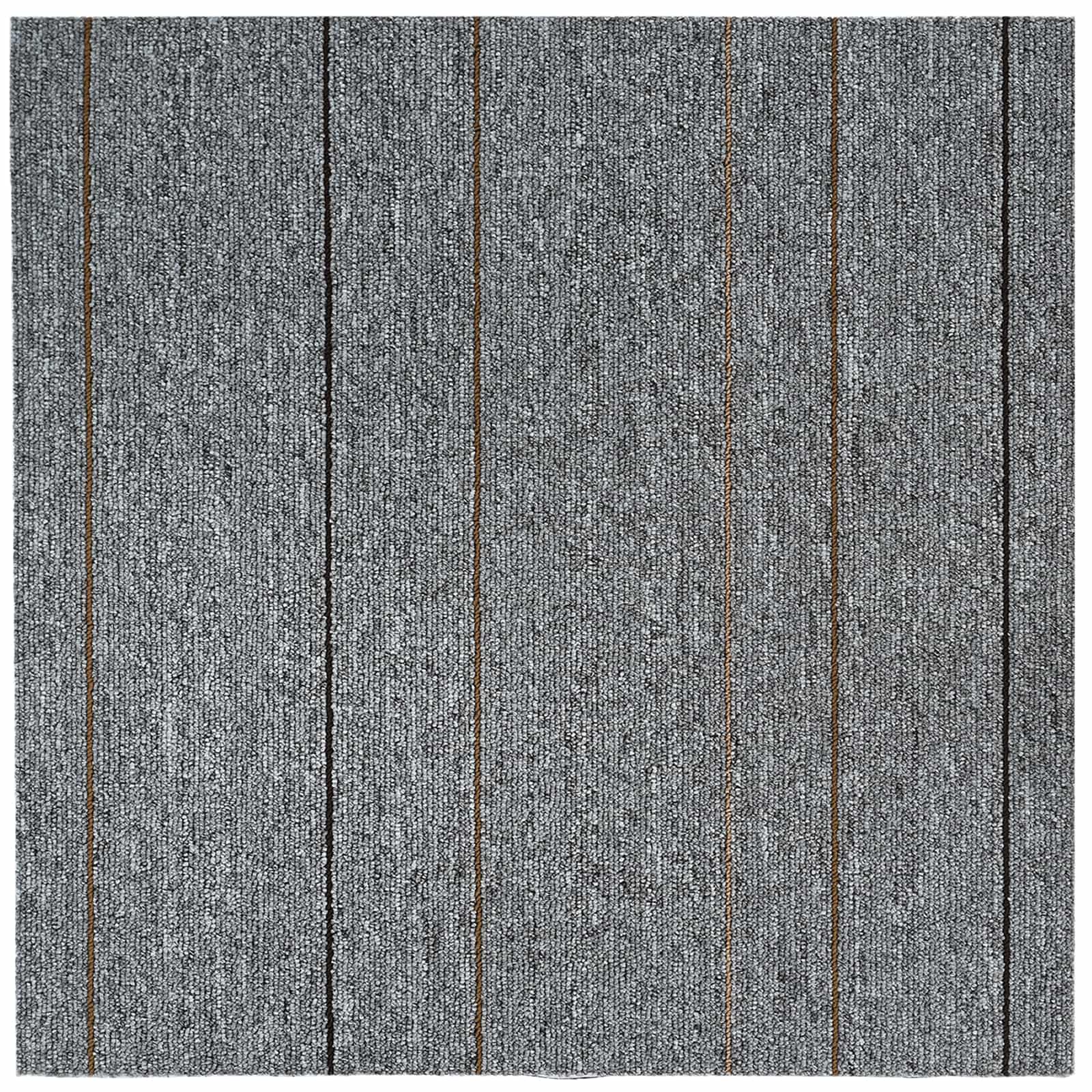 Πλακάκι Χαλιού Ανοιχτό γκρι με ρίγες 50 x 50 cm 20 pcs - Pakobazaar