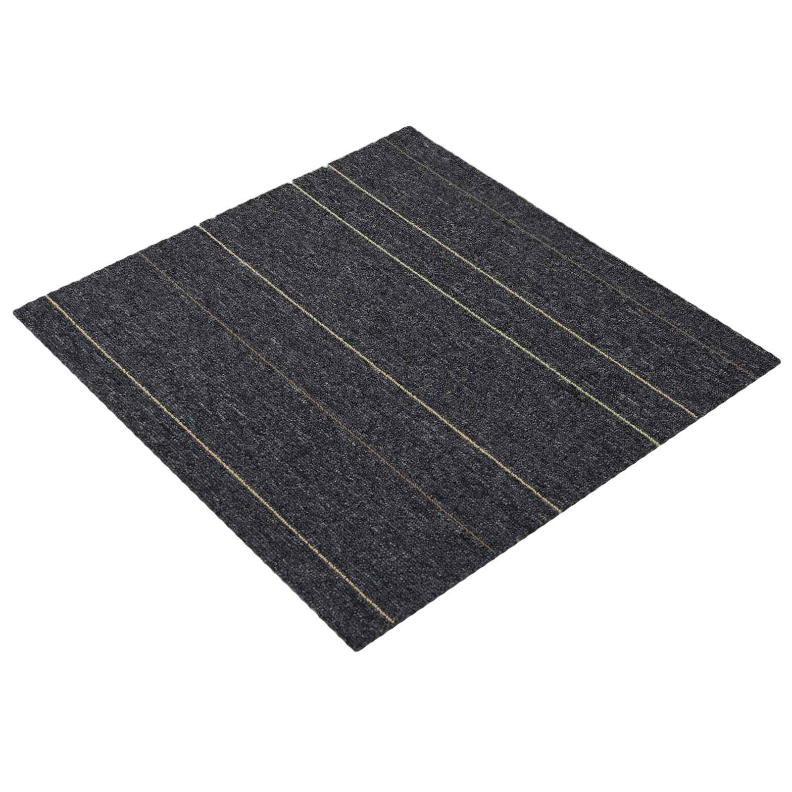 Πλακάκι Χαλιού Σκούρο γκρι με ρίγες 50 x 50 cm 4 pcs - Pakobazaar