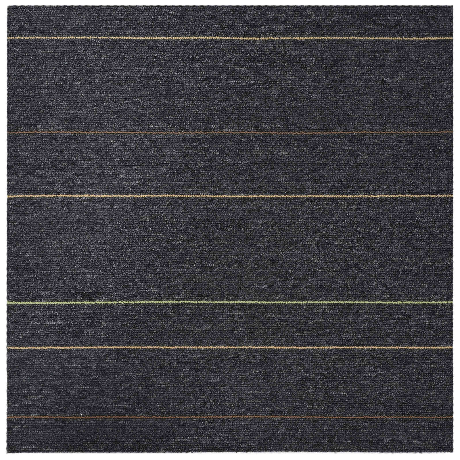 Πλακάκι Χαλιού Σκούρο γκρι με ρίγες 50 x 50 cm 4 pcs - Pakobazaar