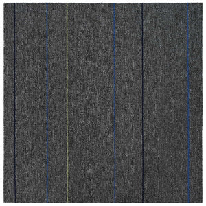 Πλακάκι Χαλιού Μέτριο Γκρι με Ρίγες 50 x 50 cm 4 pcs - Pakobazaar