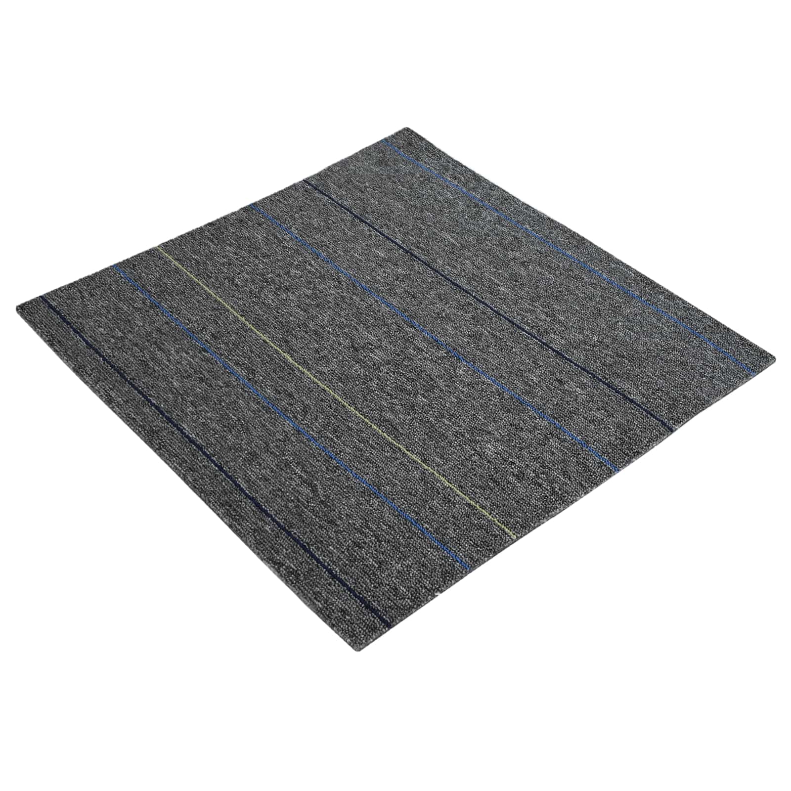 Πλακάκι Χαλιού Μέτριο Γκρι με Ρίγες 50 x 50 cm 20 pcs - Pakobazaar