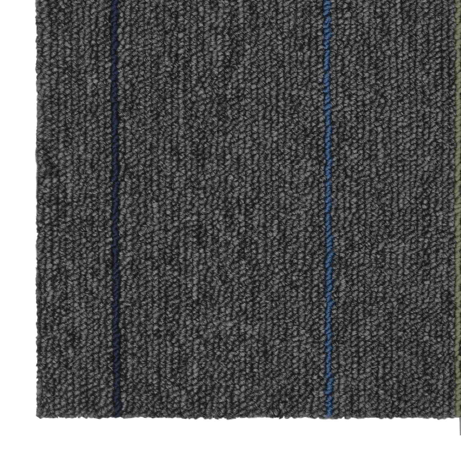 Πλακάκι Χαλιού Μέτριο Γκρι με Ρίγες 50 x 50 cm 36 pcs - Pakobazaar