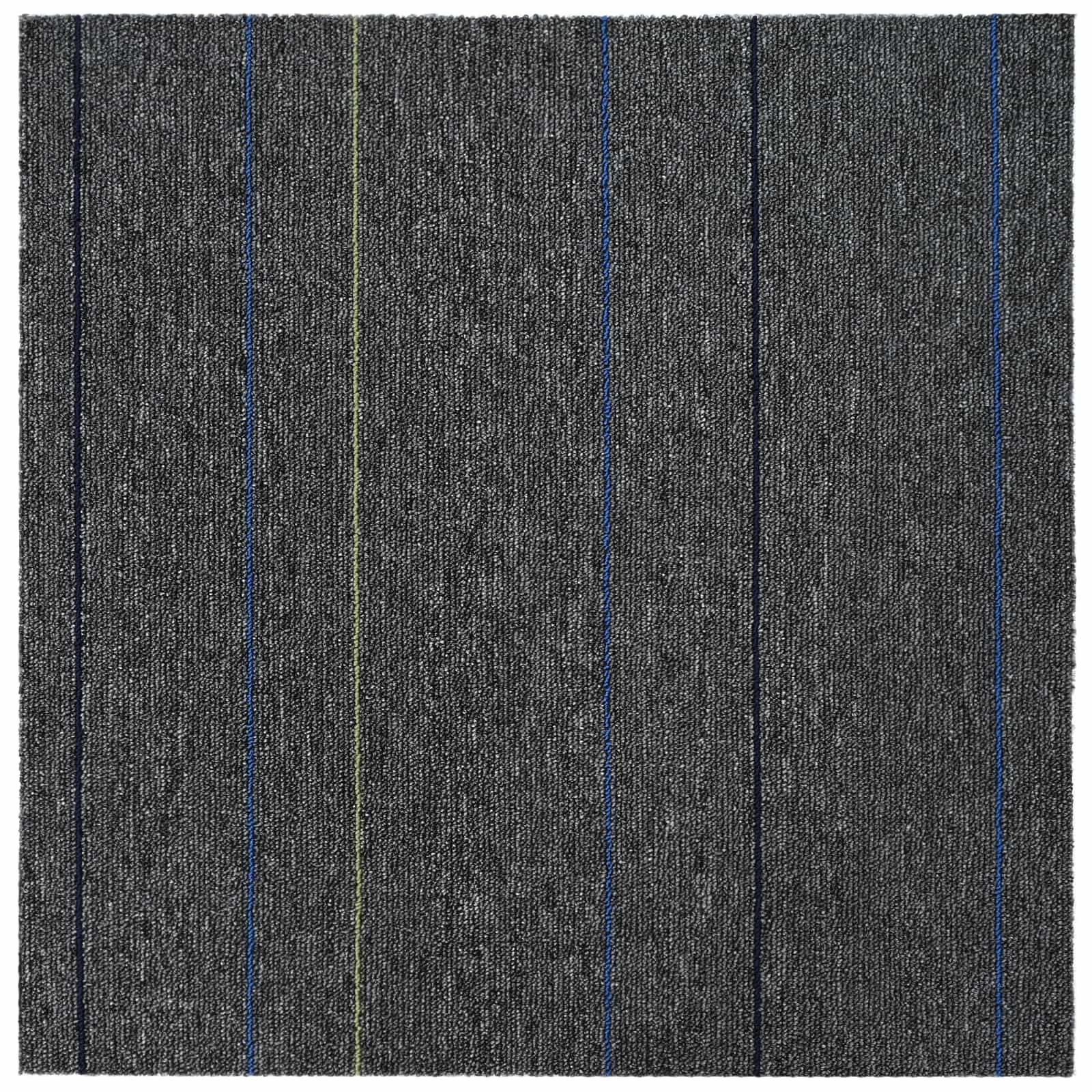 Πλακάκι Χαλιού Μέτριο Γκρι με Ρίγες 50 x 50 cm 36 pcs - Pakobazaar
