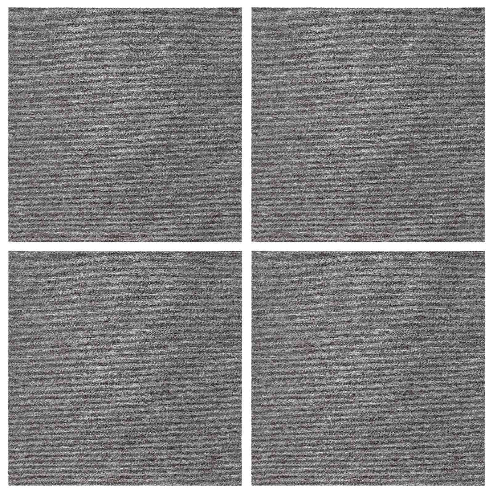 Πλακάκι Χαλιού Καφέ 50 x 50 cm 4 pcs Πολυπροπυλένιο και Πίσσα - Pakobazaar