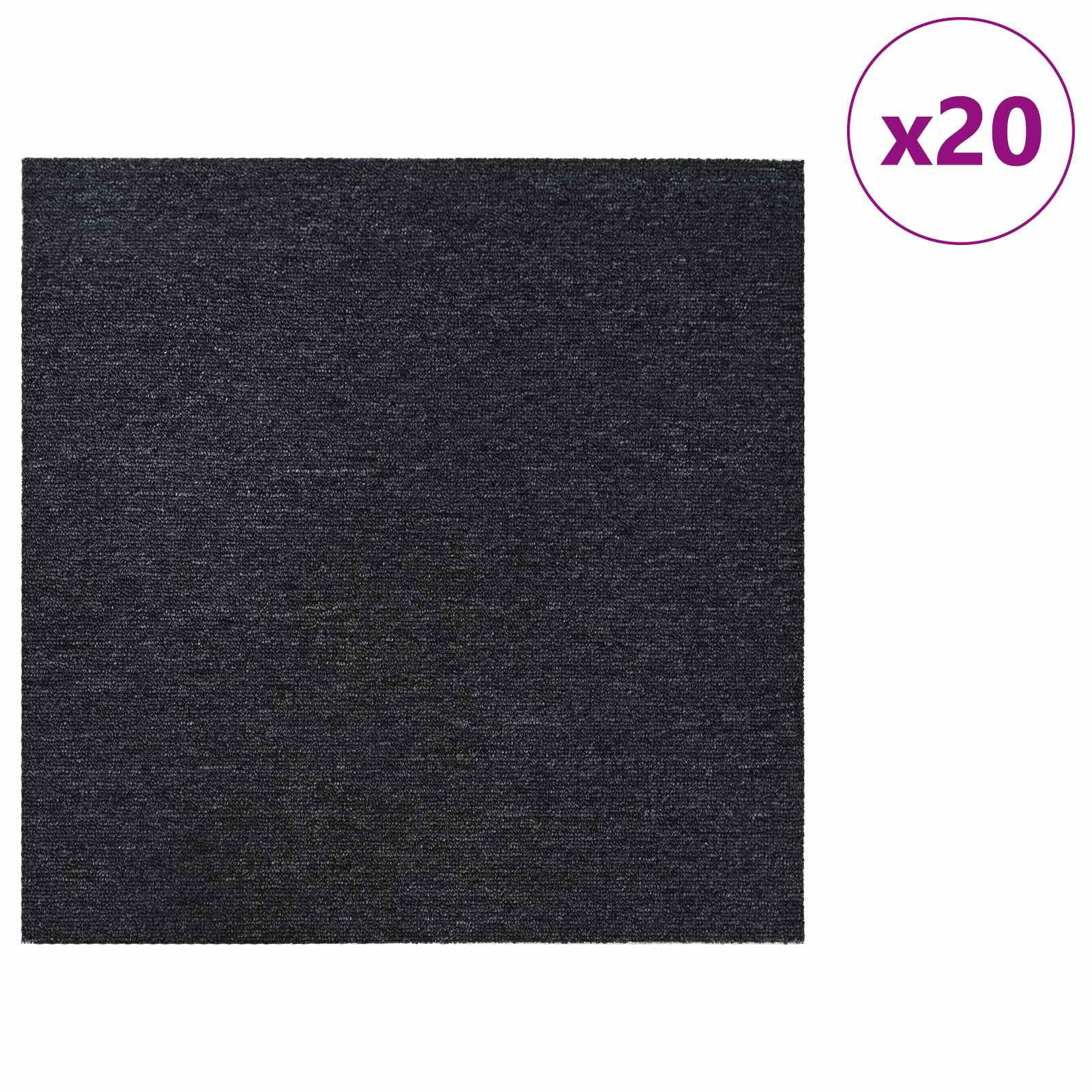 Πλακάκι Χαλιού Σκούρο Γκρι 50 x 50 cm 20 pcs - Pakobazaar