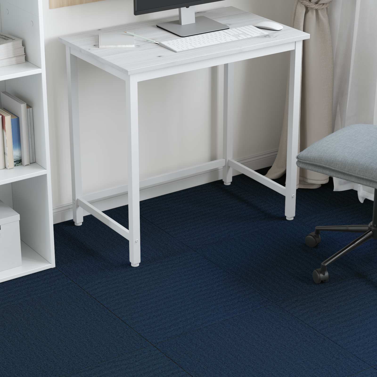 Πλακάκι Χαλιού Μπλε 50 x 50 cm 4 pcs Πολυπροπυλένιο και Πίσσα - Pakobazaar