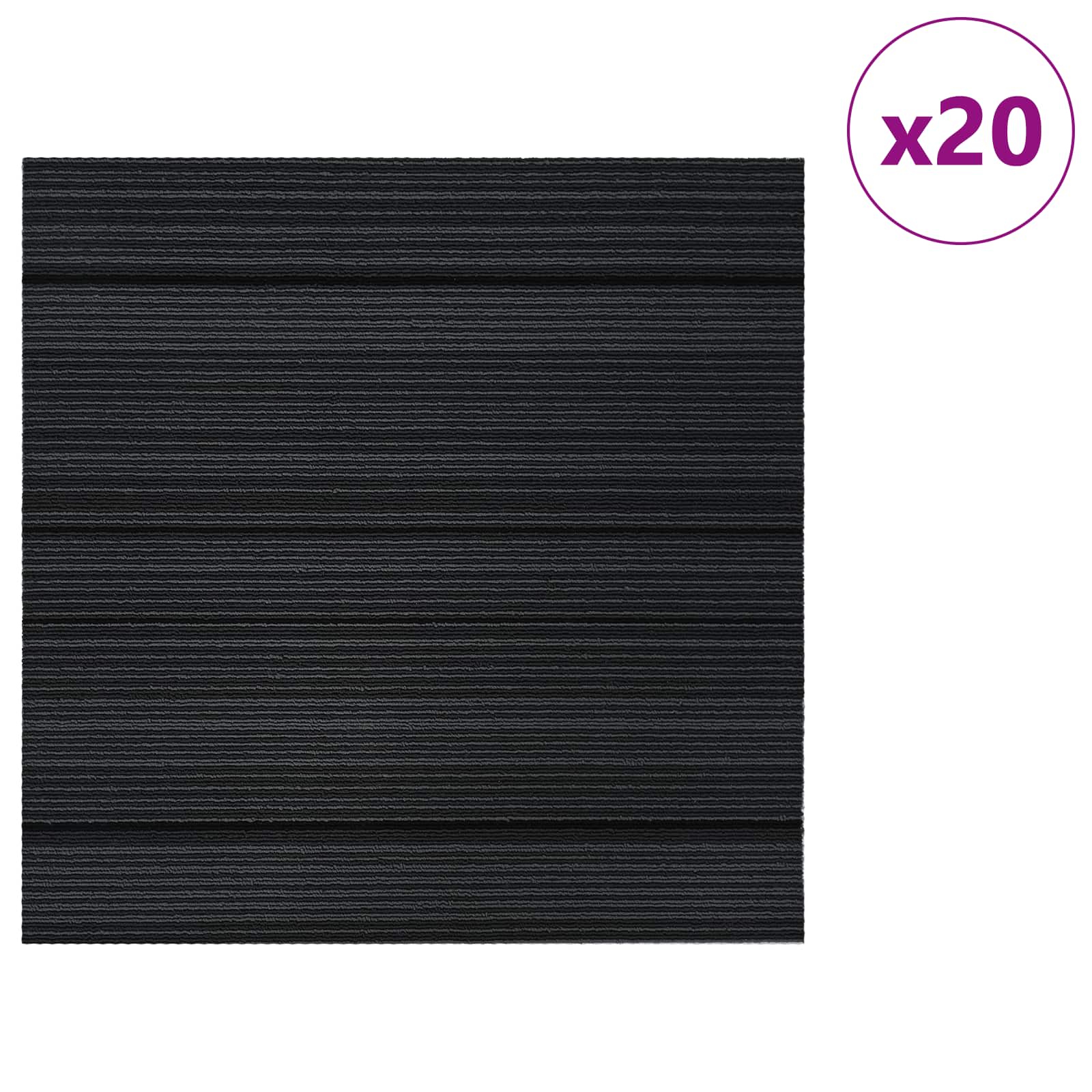 Πλακάκι Χαλιού Ριγέ Ανοιχτό Γκρι 50 x 50 cm 20 pcs - Pakobazaar