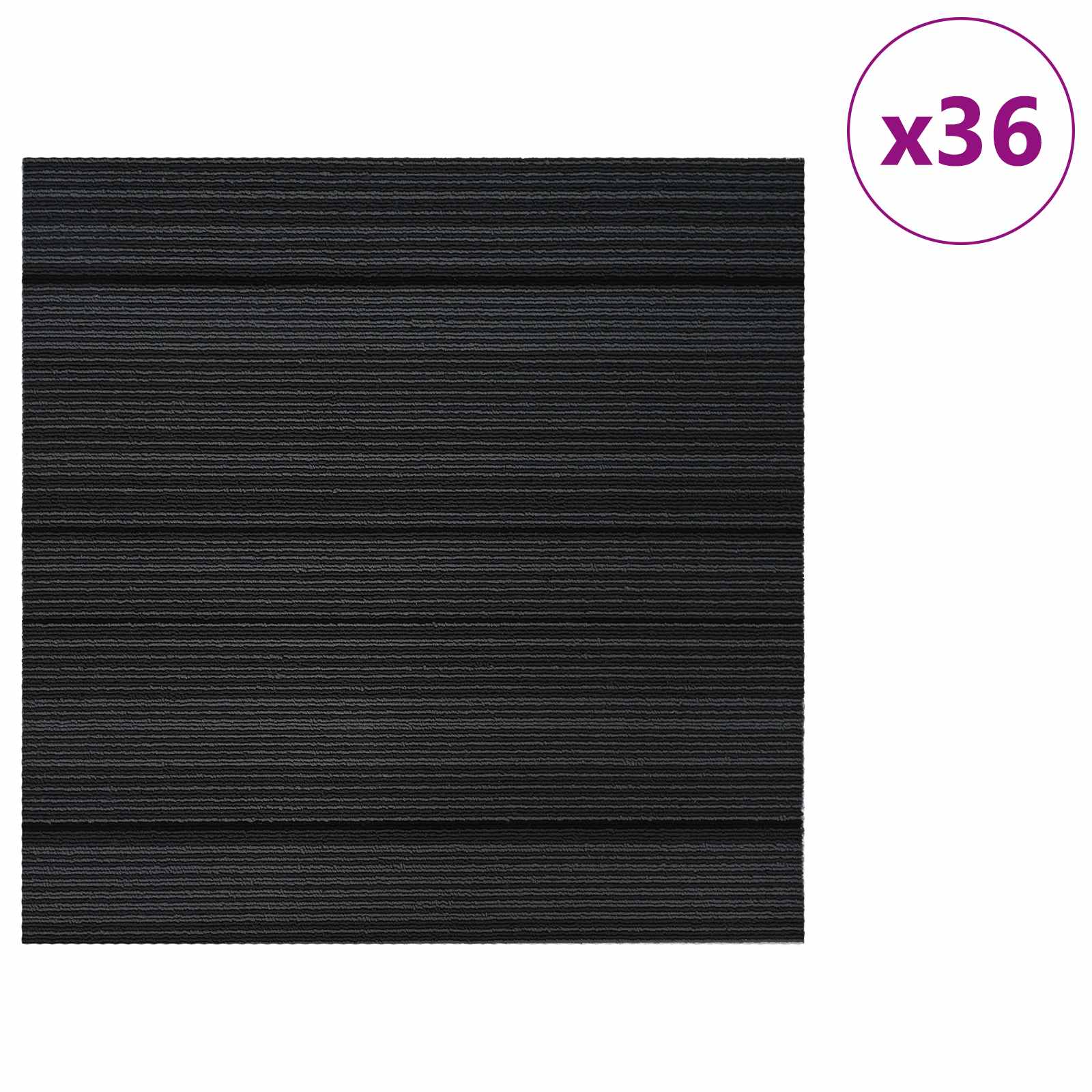 Πλακάκι Χαλιού Ριγέ Ανοιχτό Γκρι 50 x 50 cm 36 pcs - Pakobazaar