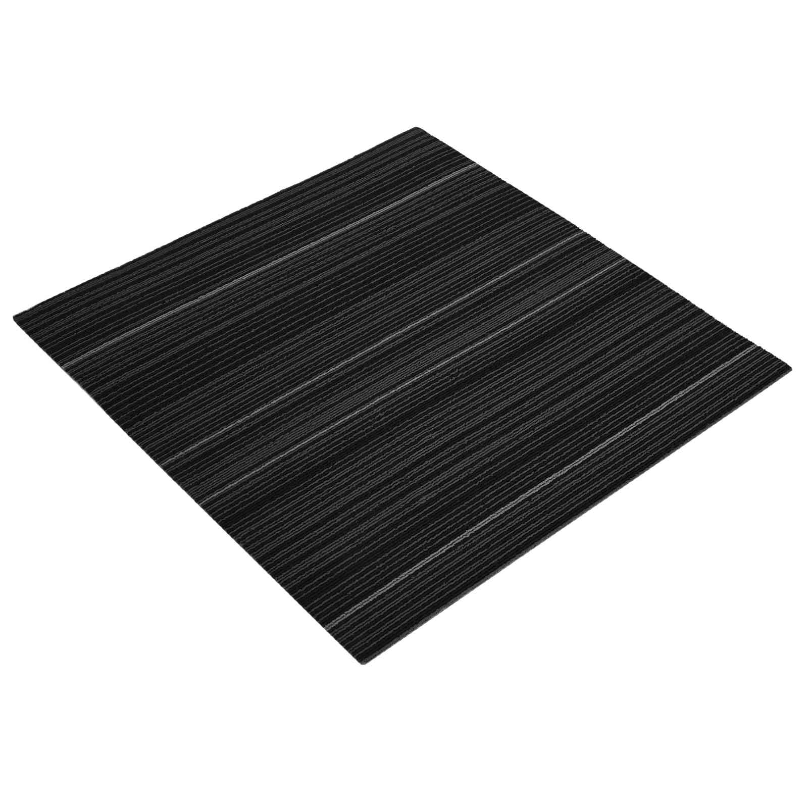 Πλακάκι Χαλιού Ριγέ Σκούρο Γκρι 50 x 50 cm 4 pcs - Pakobazaar