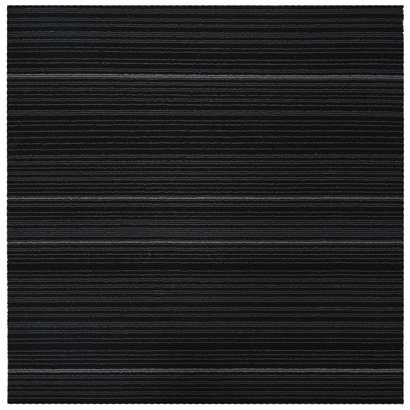 Πλακάκι Χαλιού Ριγέ Σκούρο Γκρι 50 x 50 cm 20 pcs - Pakobazaar