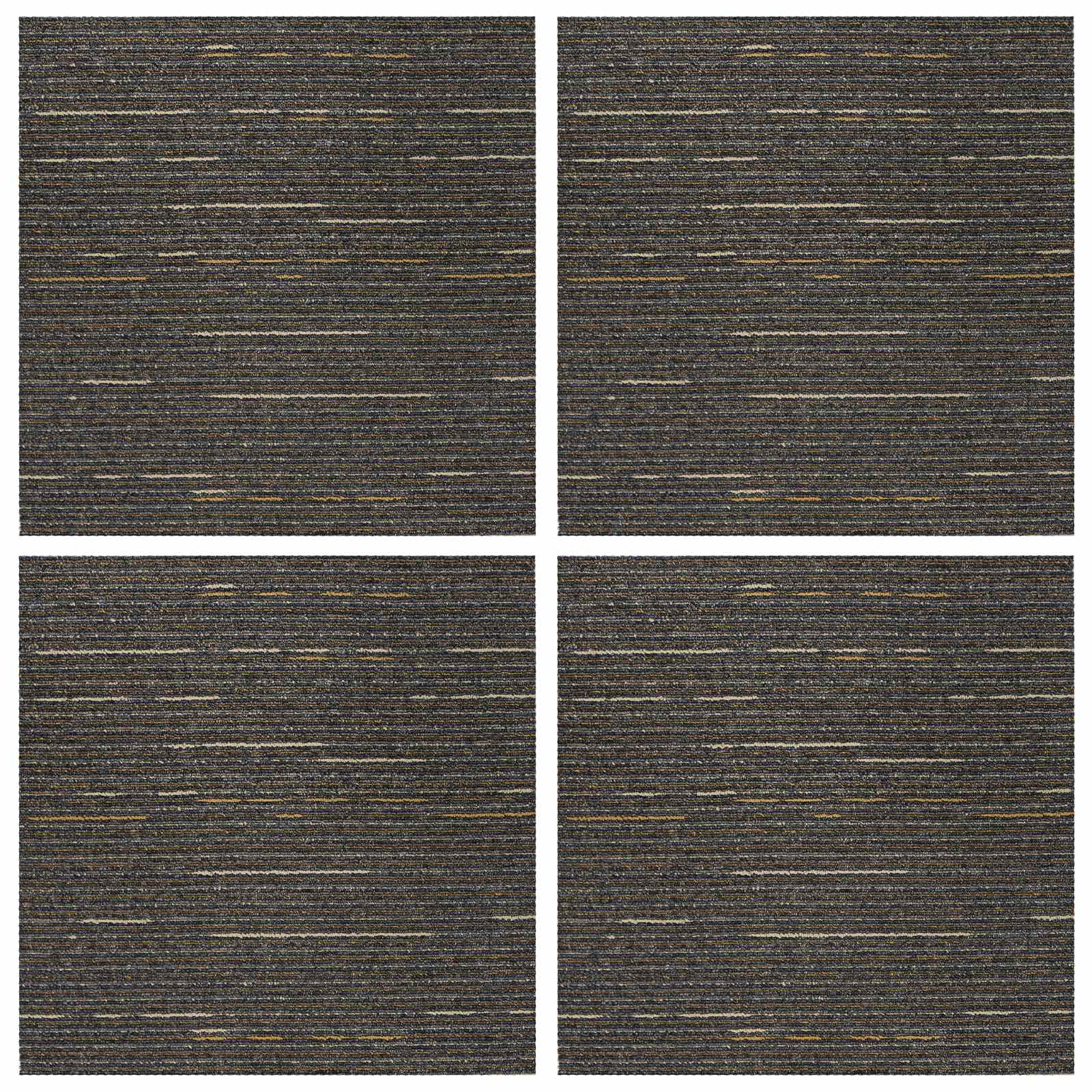 Πλακάκι Χαλιού Ριγέ ανοιχτό καφέ 50 x 50 cm 4 pcs - Pakobazaar
