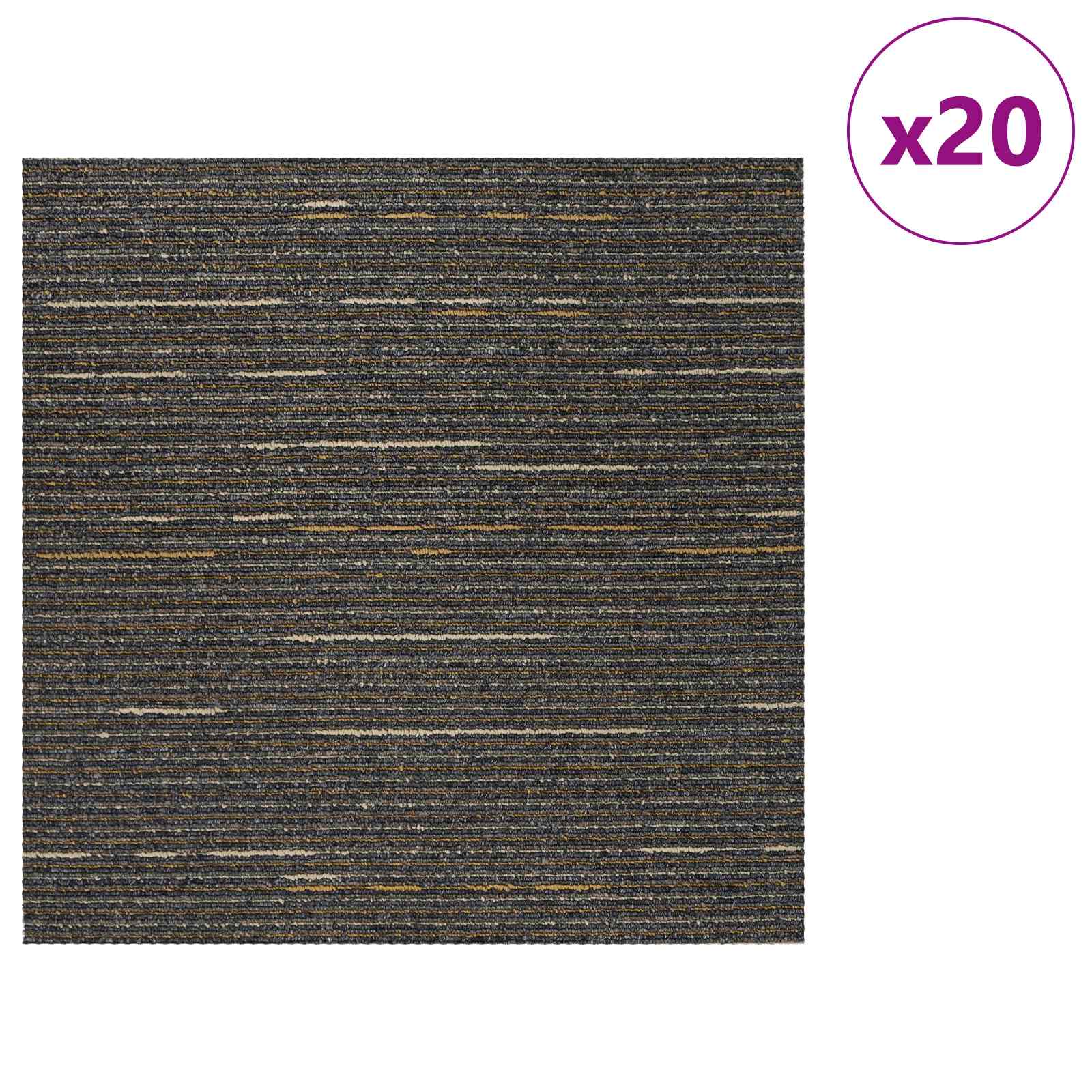 Πλακάκι Χαλιού Ριγέ ανοιχτό καφέ 50 x 50 cm 20 pcs - Pakobazaar