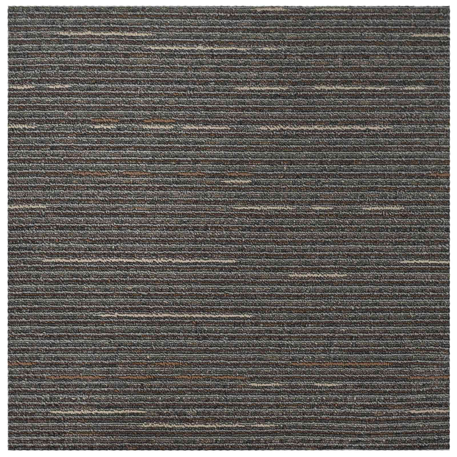 Πλακάκι Χαλιού Ριγέ Σκούρο Καφέ 50 x 50 cm 20 pcs - Pakobazaar