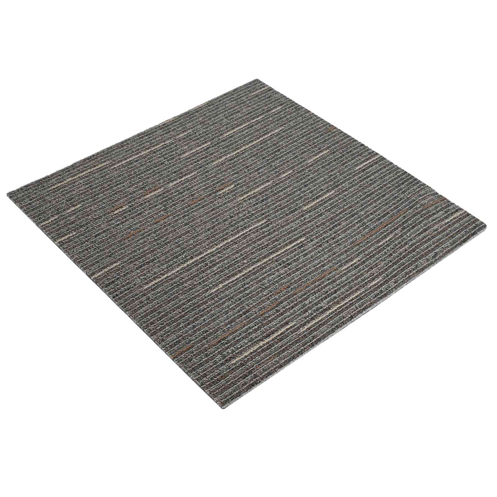 Πλακάκι Χαλιού Ριγέ Σκούρο Καφέ 50 x 50 cm 36 pcs - Pakobazaar
