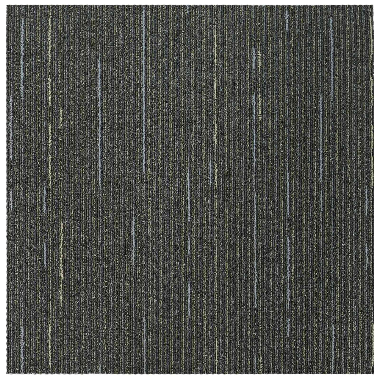 Πλακάκι Χαλιού Ριγέ Ανοιχτό Πράσινο 50 x 50 cm 36 pcs - Pakobazaar