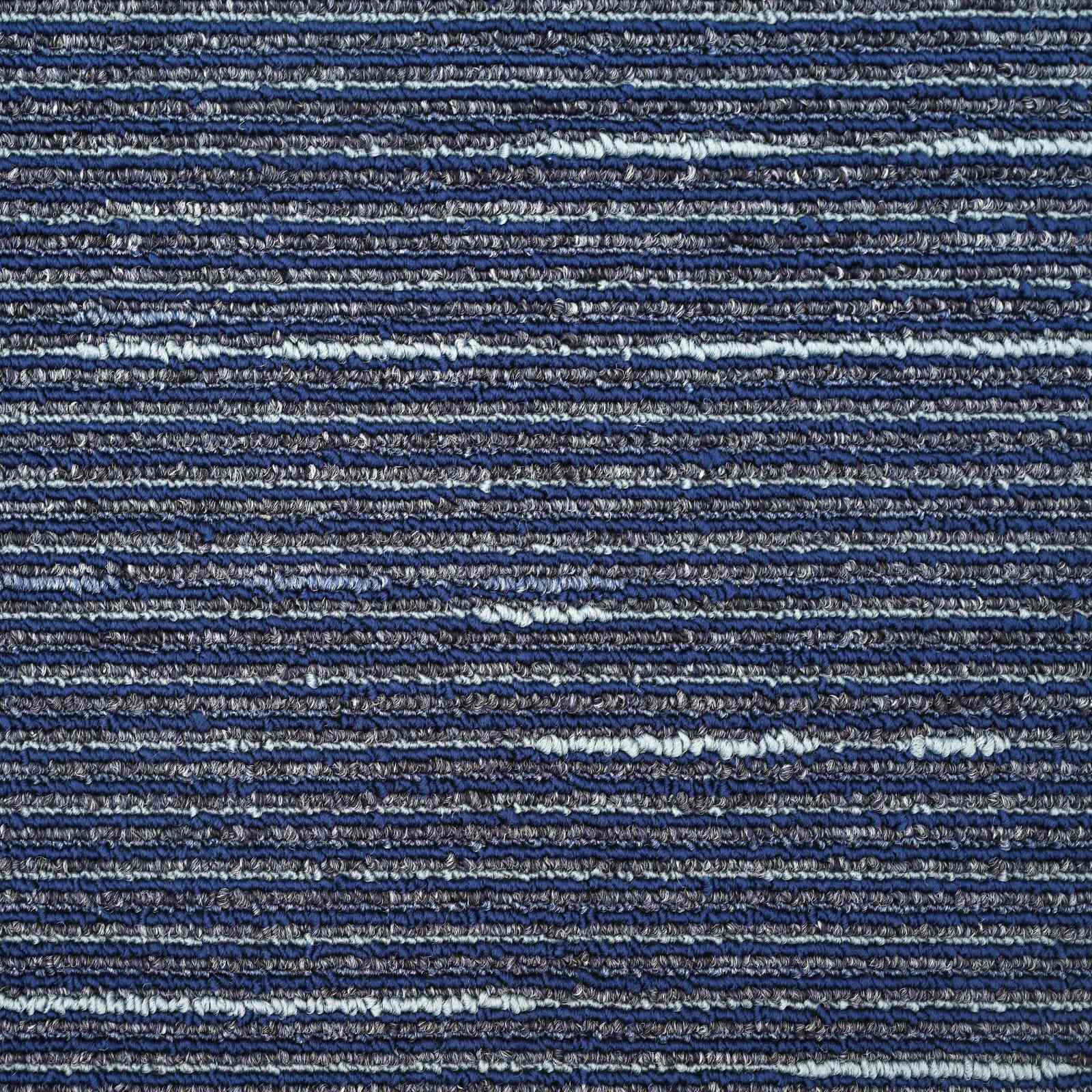 Πλακάκι Χαλιού Ραβδωτό Μπλε 50 x 50 cm 4 pcs - Pakobazaar