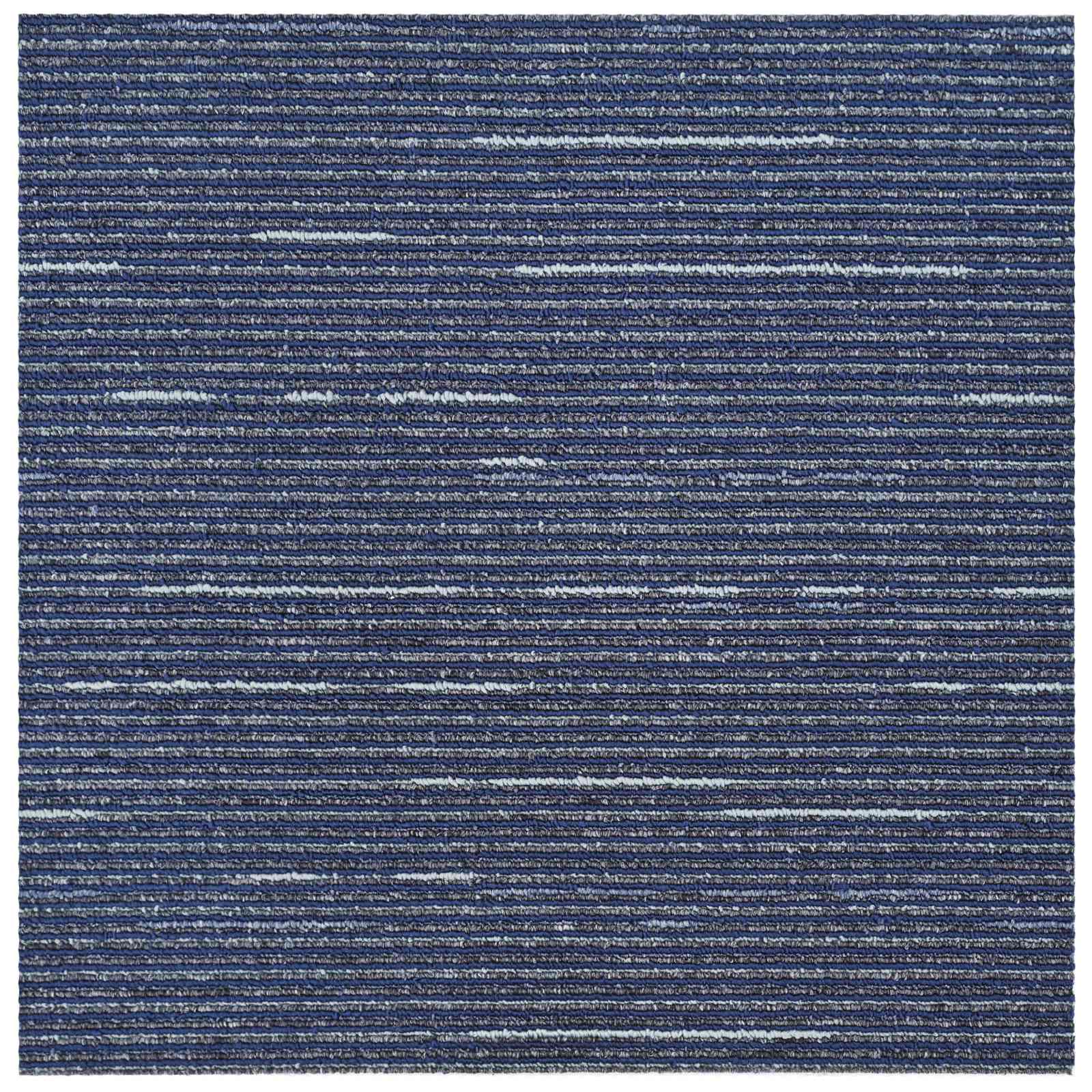 Πλακάκι Χαλιού Ραβδωτό Μπλε 50 x 50 cm 20 pcs - Pakobazaar