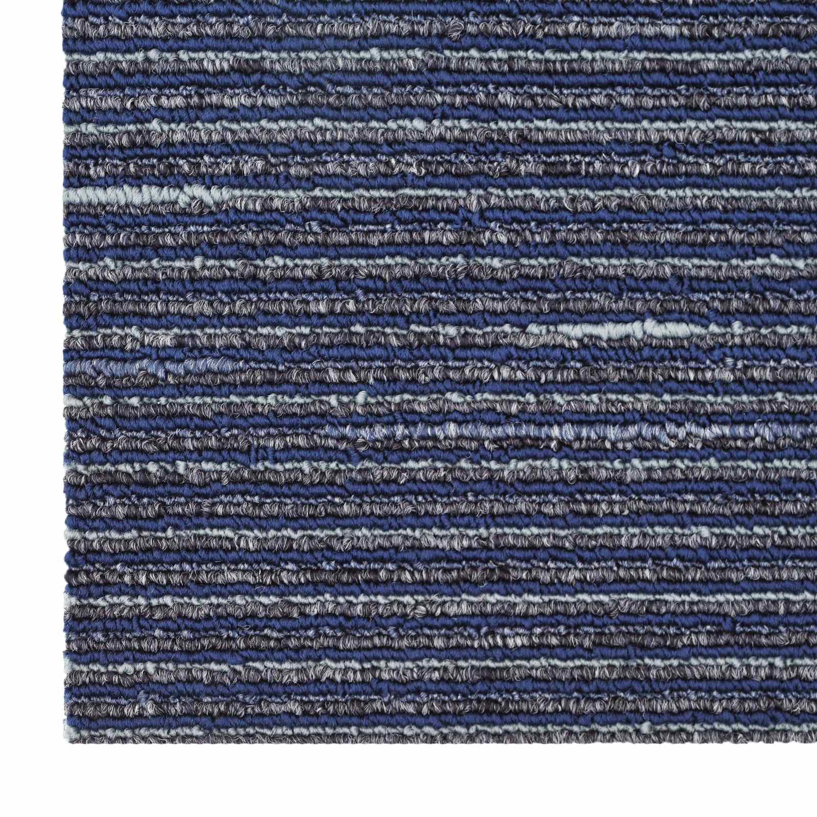 Πλακάκι Χαλιού Ραβδωτό Μπλε 50 x 50 cm 36 pcs - Pakobazaar