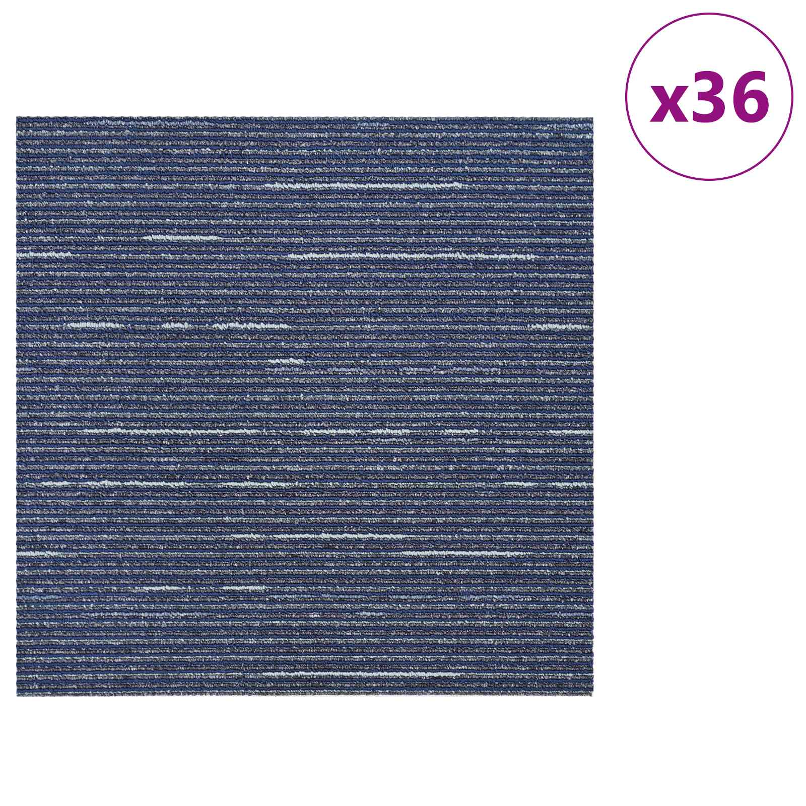 Πλακάκι Χαλιού Ραβδωτό Μπλε 50 x 50 cm 36 pcs - Pakobazaar