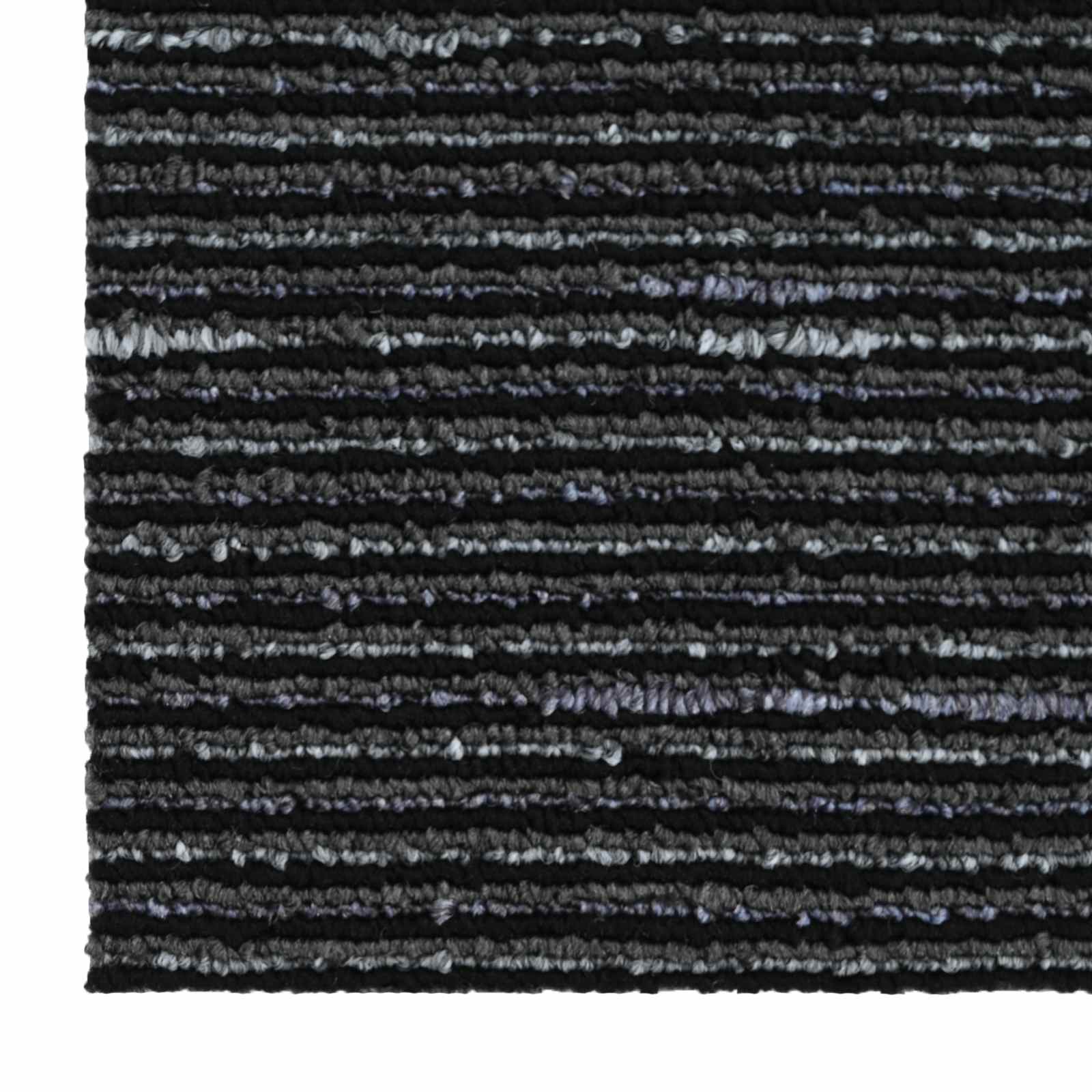 Πλακάκι Χαλιού Ριγέ Μαύρο 50 x 50 cm 36 pcs - Pakobazaar