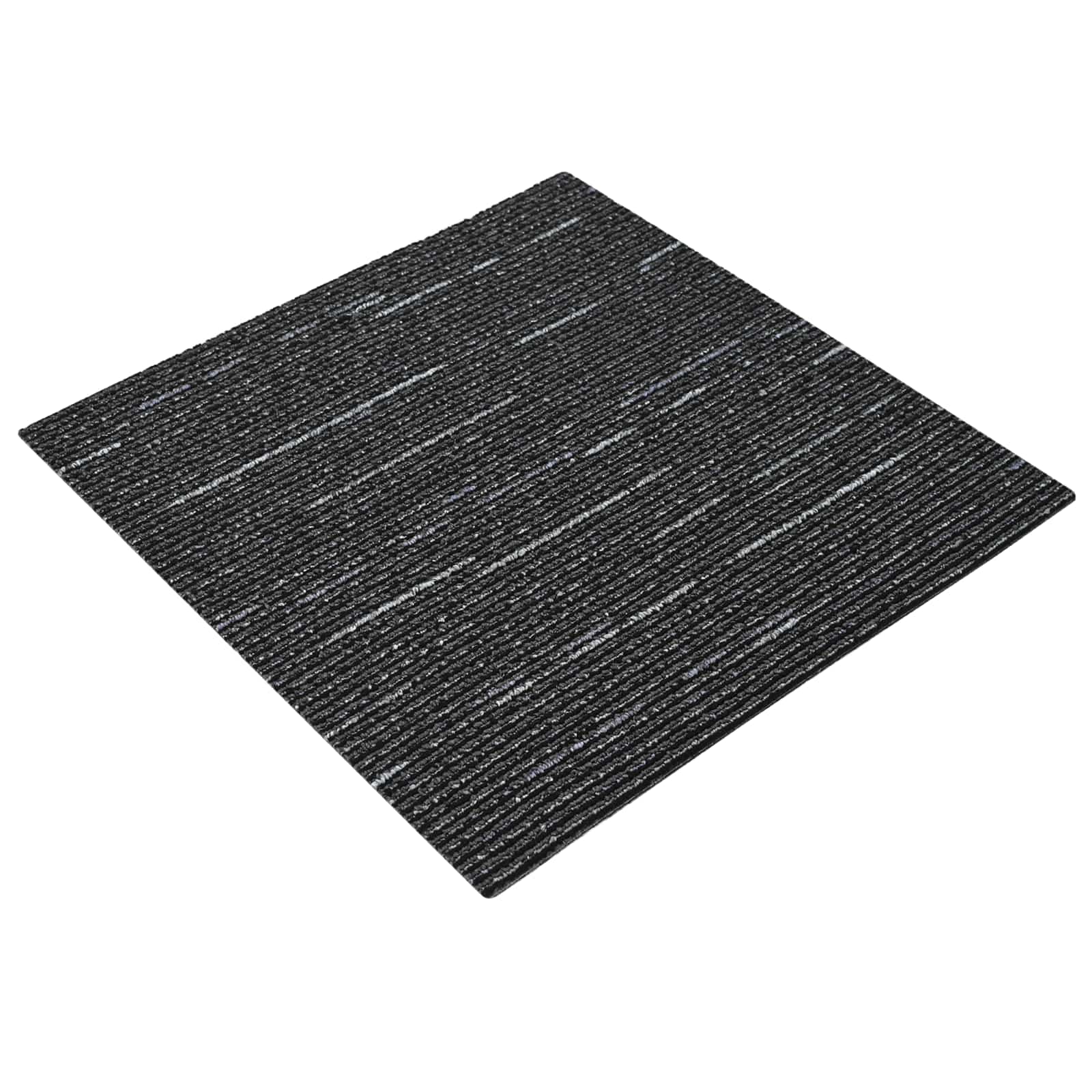 Πλακάκι Χαλιού Ριγέ Μαύρο 50 x 50 cm 36 pcs - Pakobazaar