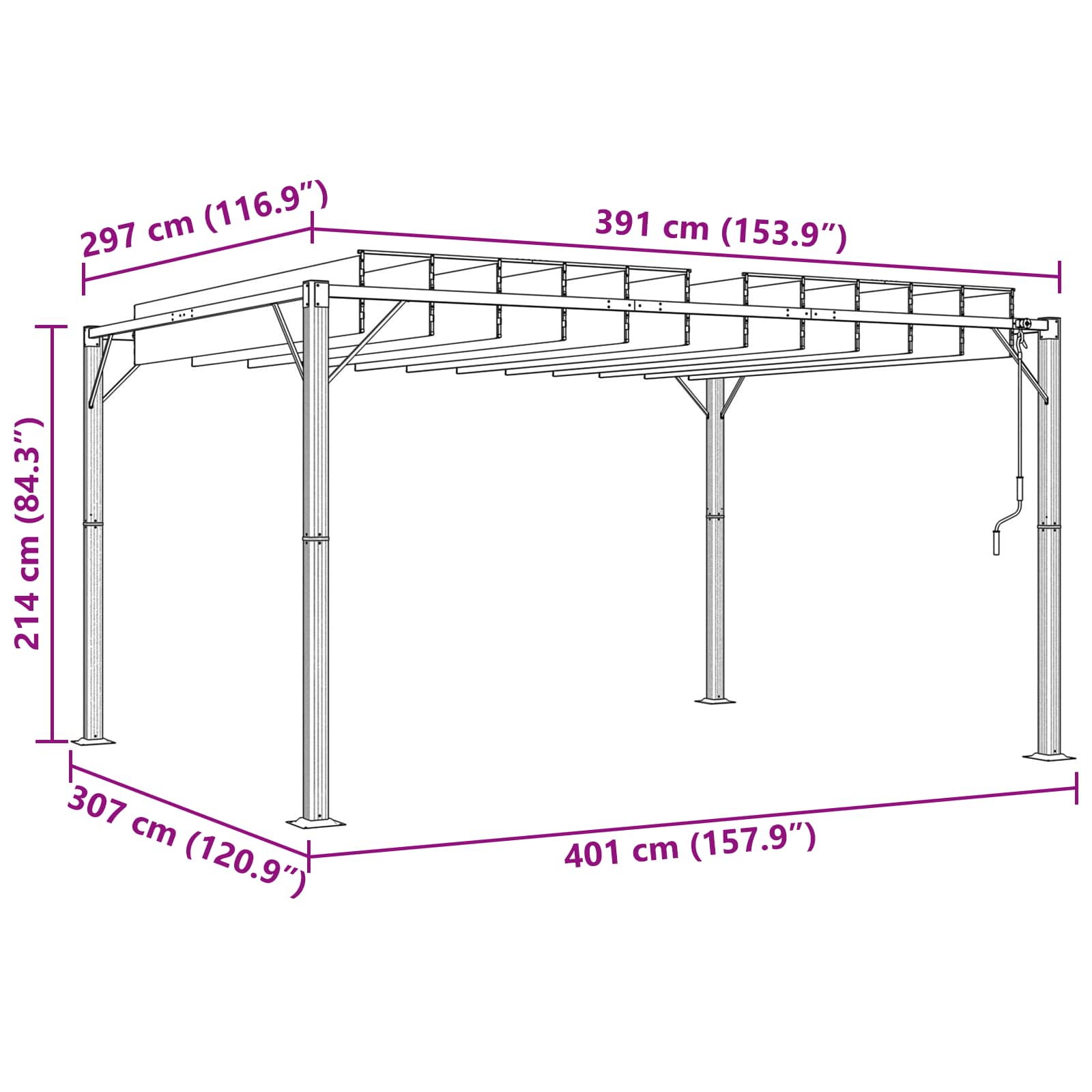Γκαζebo με λουόμενη στέγη Πράσινο 3 x 4 x 2,14 μ - Pakobazaar