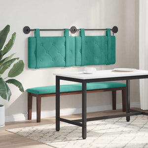 Κεφαλάρι κρεβατιού κρεμαστό Με φωτισμό LED Τιρκουάζ Βελούδο - Pakobazaar