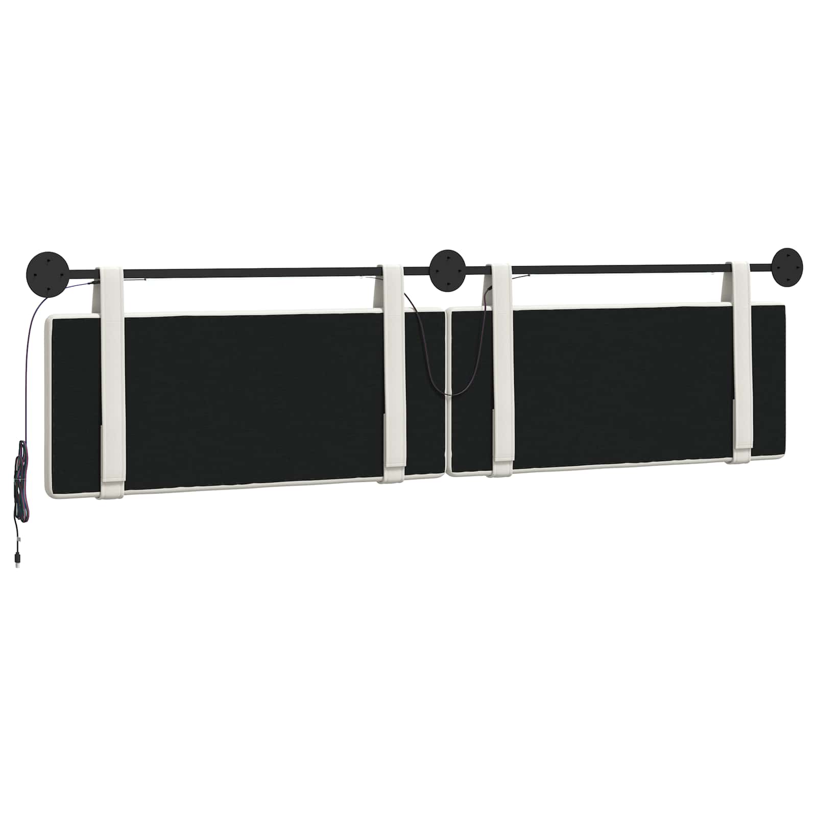 Κεφαλάρι κρεβατιού κρεμαστό Με φωτισμό LED Λευκό Τεχνητό Δέρμα - Pakobazaar