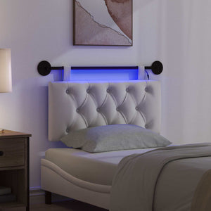Κεφαλάρι κρεβατιού κρεμαστό Με φωτισμό LED Κρεμ Βελούδο - Pakobazaar