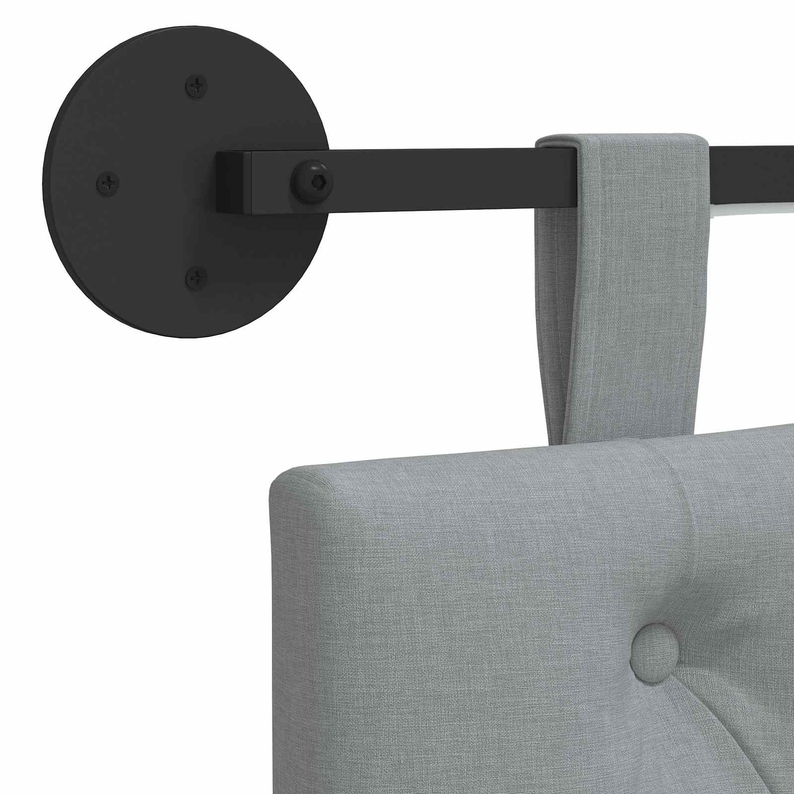 Κεφαλάρι κρεβατιού κρεμαστό Με φωτισμό LED Ανοιχτό γκρι Ύφασμα - Pakobazaar