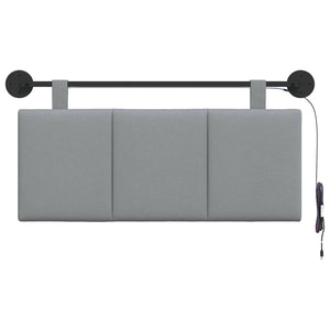 Κεφαλάρι κρεβατιού κρεμαστό Με φωτισμό LED Ανοιχτό γκρι Ύφασμα - Pakobazaar