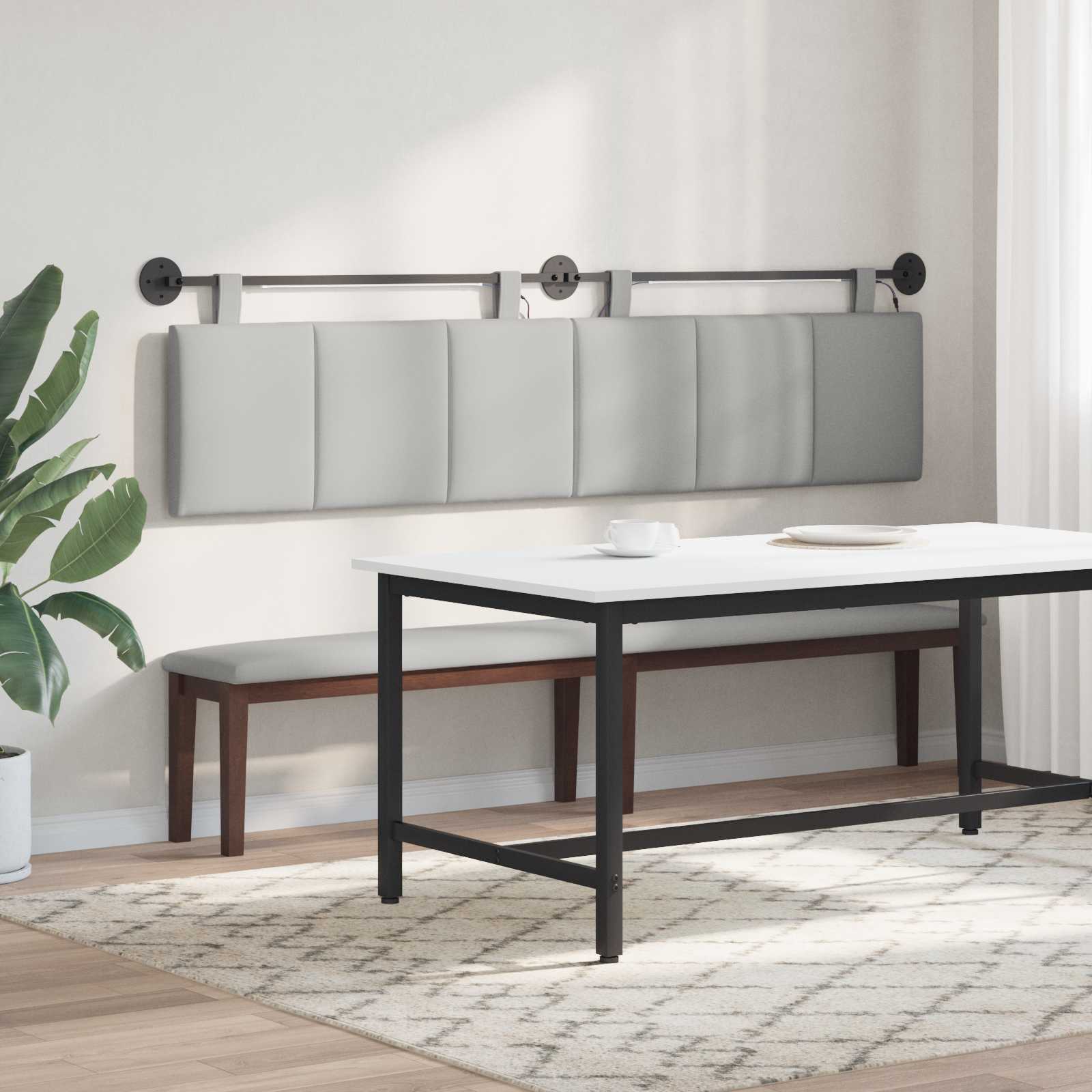 Κεφαλάρι κρεβατιού κρεμαστό Με φωτισμό LED Σκίουρος Γκρί Ύφασμα - Pakobazaar