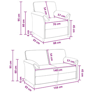 Σετ Καναπέ 2 τμχ. Ροζ Βελούδο