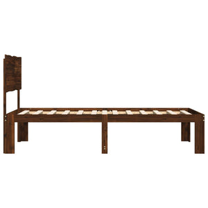 Μονό Κρεβάτι με Κεφαλάρι ROSTOCK Σκούρο Καφέ 90 x 200 cm - Pakobazaar