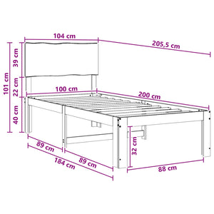 Μονό Κρεβάτι με Κεφαλάρι ROSTOCK Λευκό 100 x 200 cm - Pakobazaar