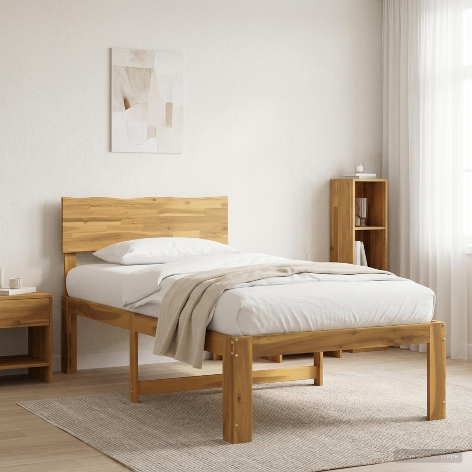 Μονό Κρεβάτι με Κεφαλάρι ROSTOCK Λευκό 75 x 190 cm - Pakobazaar