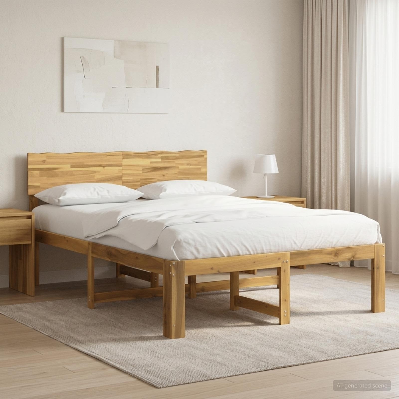 Διπλό Κρεβάτι με Κεφαλάρι ROSTOCK Λευκό 120 x 190 cm - Pakobazaar