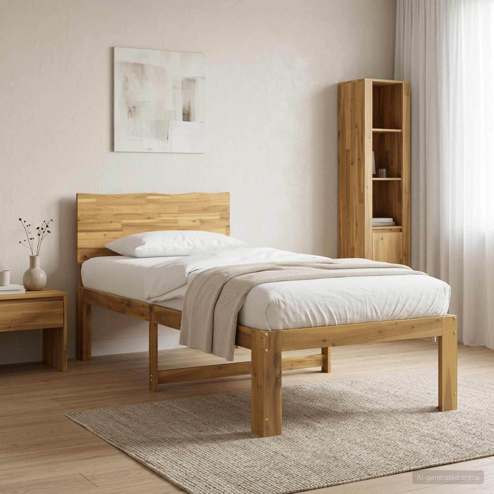 Μονό Κρεβάτι με Κεφαλάρι ROSTOCK Λευκό 75 x 190 cm - Pakobazaar