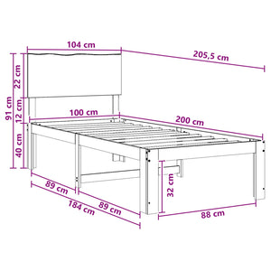Μονό Κρεβάτι με Κεφαλάρι ROSTOCK Λευκό 100 x 200 cm