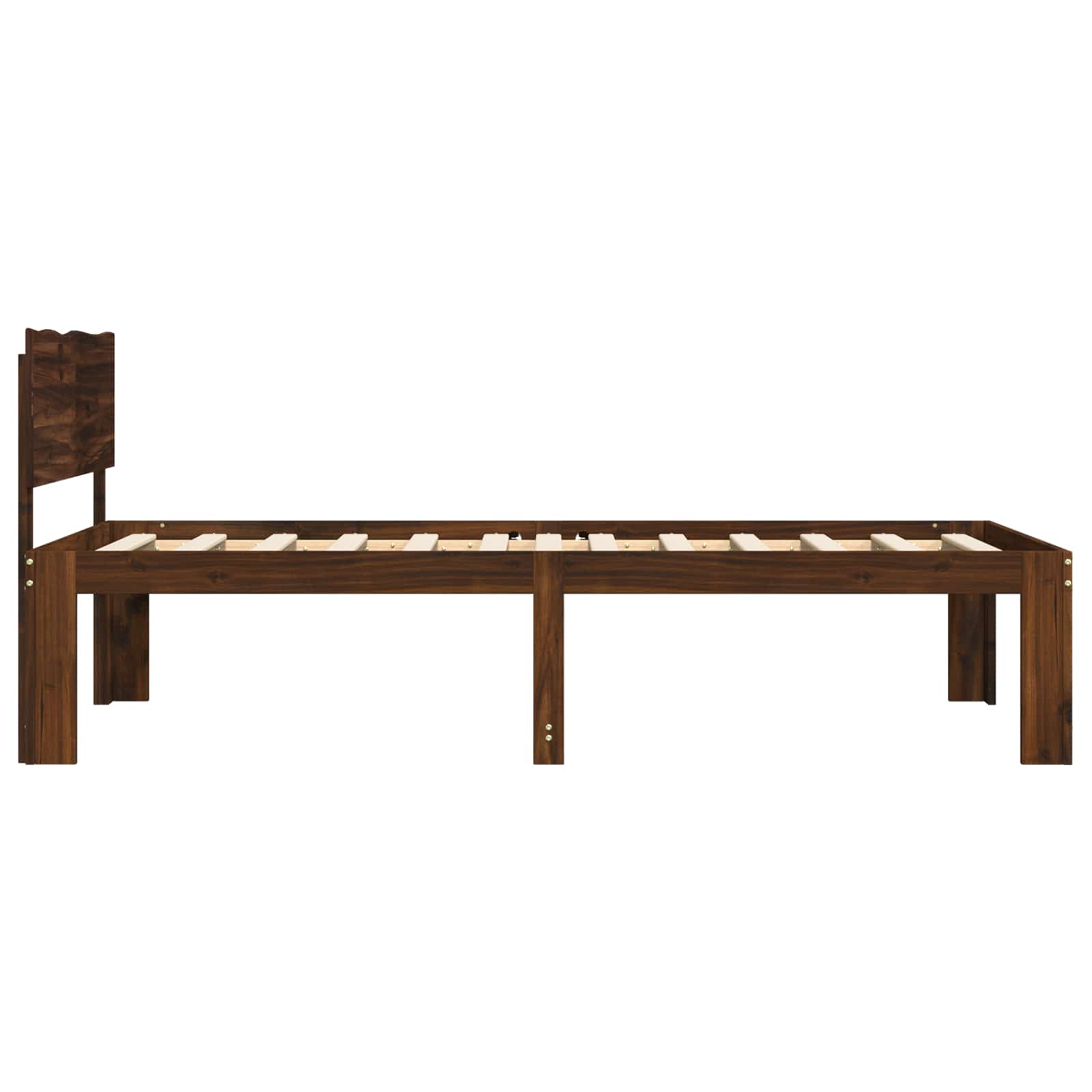 Μονό Κρεβάτι με Κεφαλάρι ROSTOCK Σκούρο Καφέ 100 x 200 cm - Pakobazaar