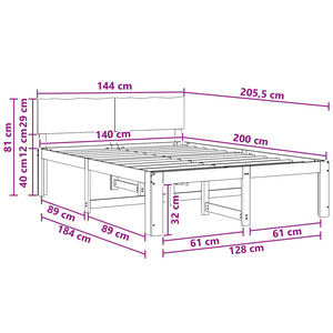 Διπλό Κρεβάτι με Κεφαλάρι ROSTOCK Λευκό 140 x 200 cm