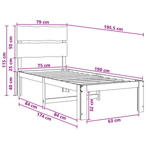 Μονό Κρεβάτι με Κεφαλάρι ROSTOCK Λευκό 75 x 190 cm - Pakobazaar