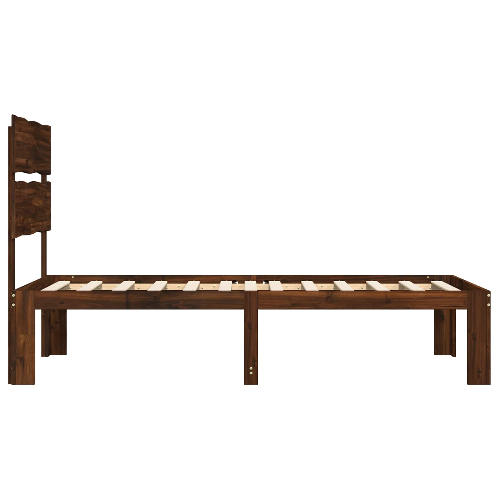 Μονό Κρεβάτι με Κεφαλάρι ROSTOCK Σκούρο Καφέ 100 x 200 cm