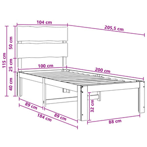 Μονό Κρεβάτι με Κεφαλάρι ROSTOCK Λευκό 100 x 200 cm