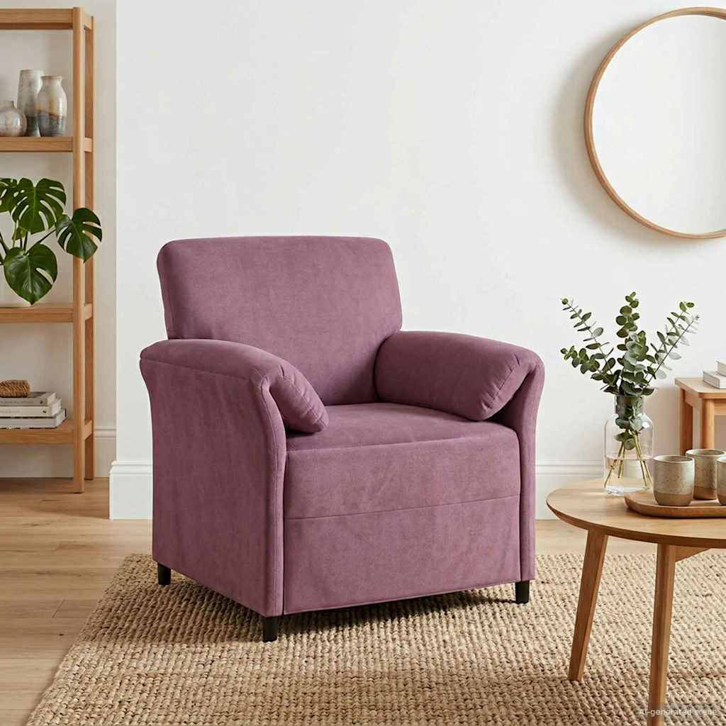 Καναπές 1-θέσιος Μοβ 88 x 83 x 95 εκ Βελούδο - Pakobazaar